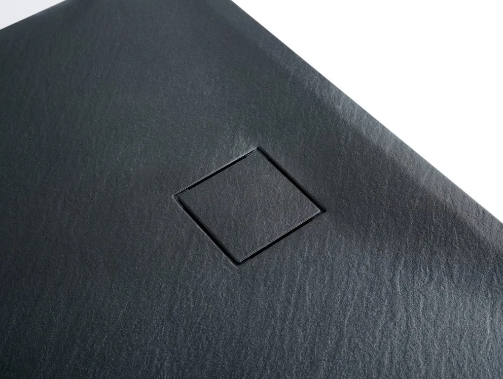 Erga Hyper, SMC sprchová vanička 70x70x2,6 cm + sifón, čierna matná, ERG-V06-SMC-7070S-BK