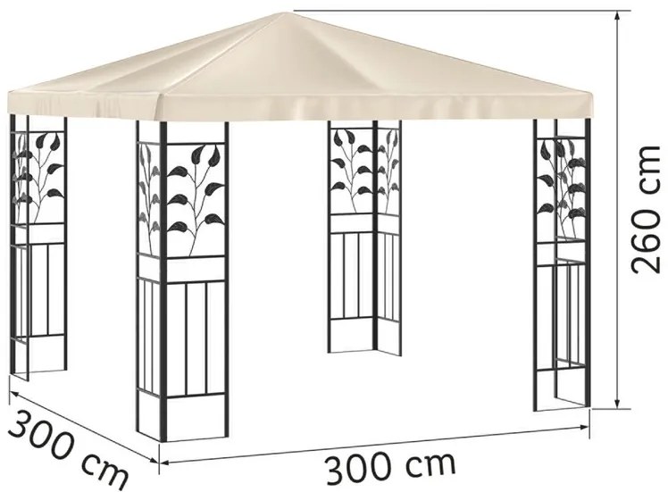 Livarno home Záhradný altánok, 3 x 3 m (100344651)