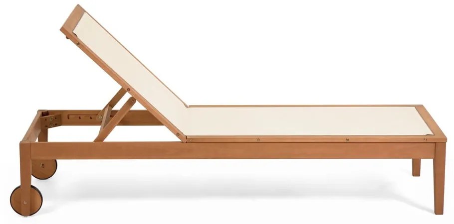 Béžové záhradné ležadlo z eukalyptového dreva Kave Home Caterin