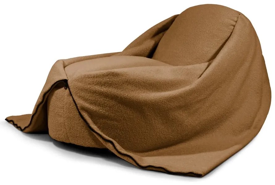 Hnedý detský sedací vak z textílie buklé Cocoon 100 – SLOWDOWN