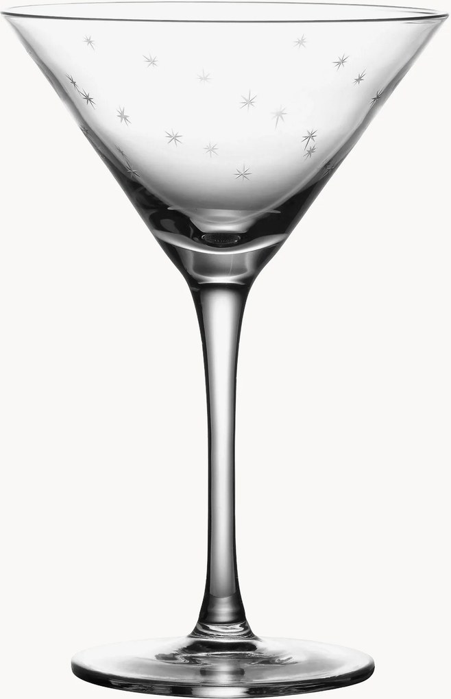 Ručne fúkané krištáľové poháre na martini Stars, 2 ks