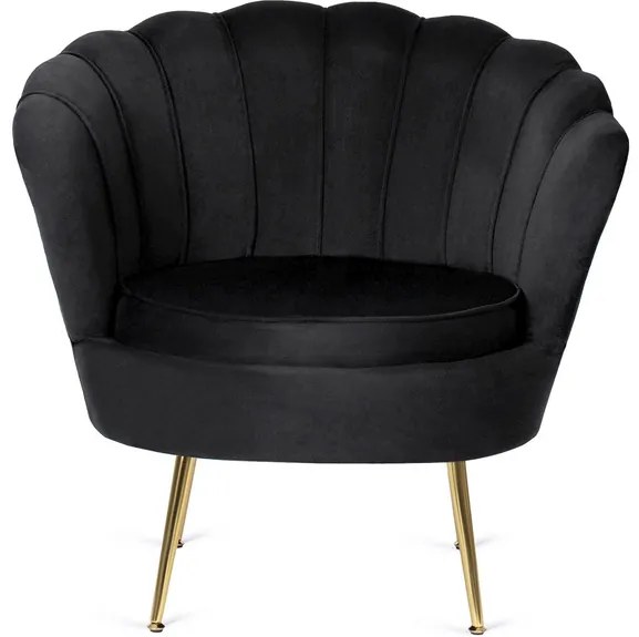 Kreslo LOREN s podnožkou, čierne, z velúru