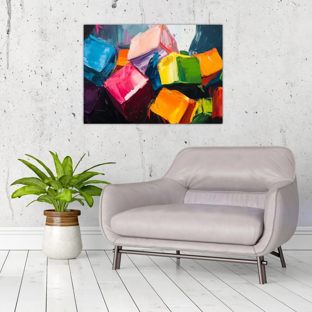 Obraz - Farebné kocky (70x50 cm)