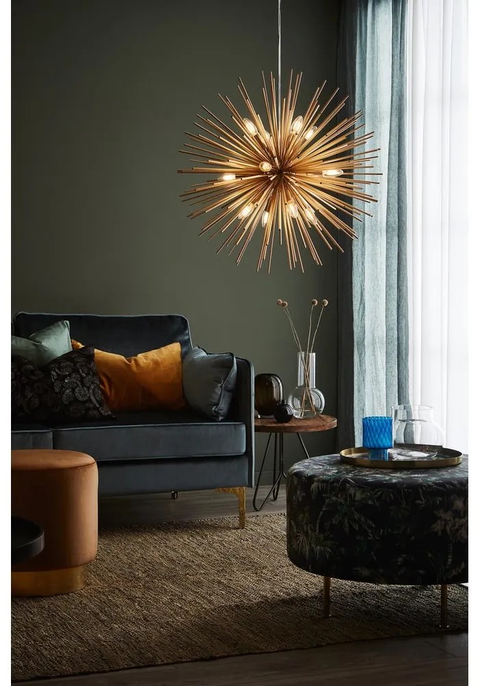 Závesné svietidlo v zlatej farbe s kovovým tienidlom 72x72 cm Soleil - Markslöjd