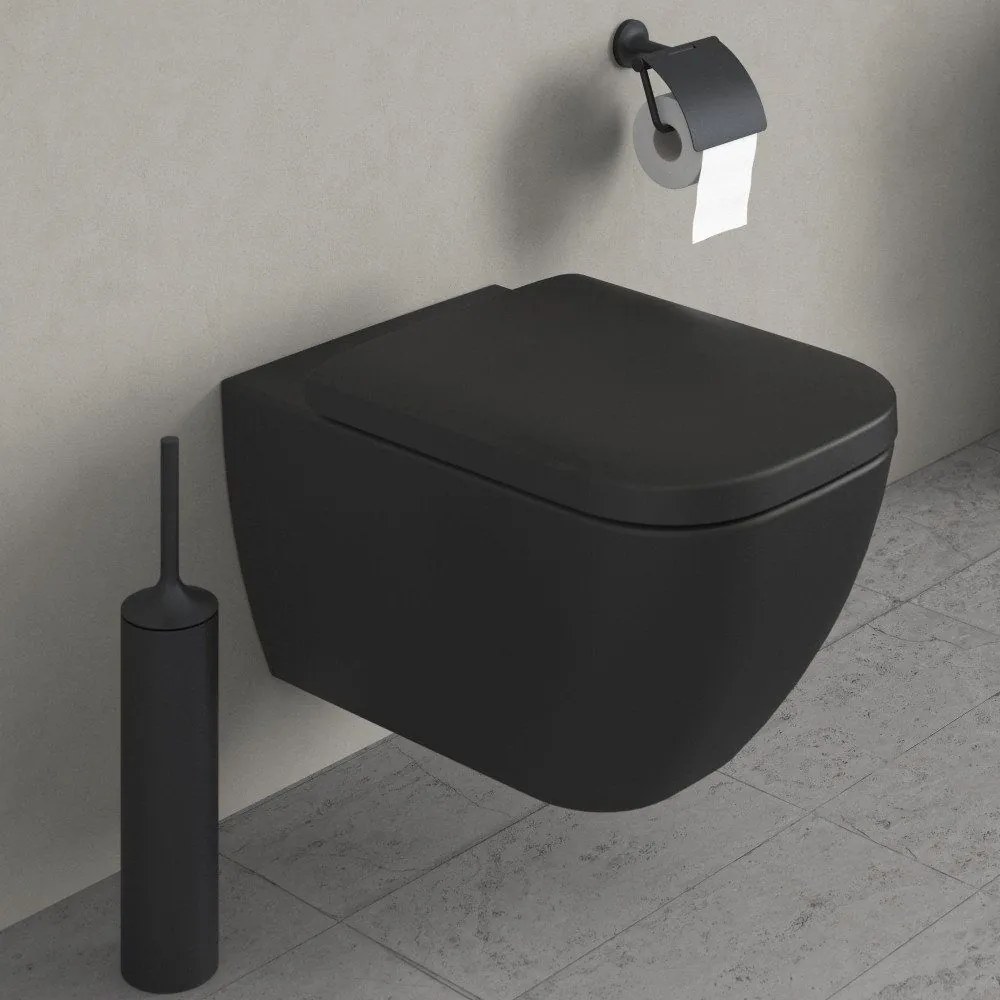 DURAVIT Happy D.2 závesné WC Rimless s hlbokým splachovaním, 365 x 540 mm, antracit/antracit matný, 2222098900