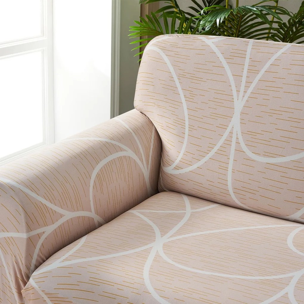 4Home Napínací poťah na kreslo Abstract béžová, 90-140 cm + obliečka na vankúšik zadarmo, 90-140 cm