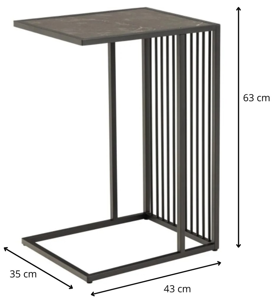 Odkládací stolek Strington III mramorově černý