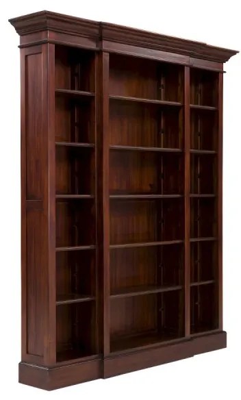 furniture-nabytek.cz - Masívna knižnica Cambridge I z mahagónu, lakovaná, hnedá – 168×34×210 cm