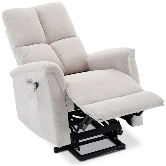 Autronic BONTEC Polohovacie kreslo, elektrické zabudované ovládanie, béžová, látka, TV-929 CRM2 Farba: Béžová