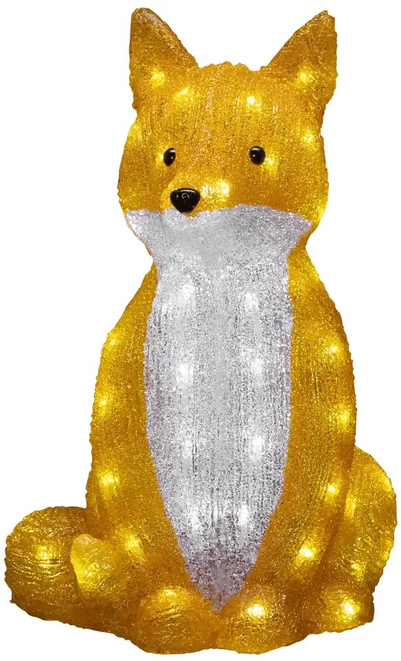 LED svetelná dekorácia líška, napájanie: sieťové, studená biela, výška: 40 cm