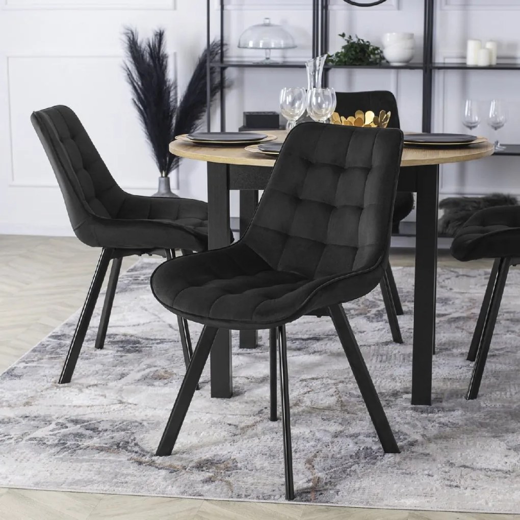 PROXIMA.store - Čalúnená jedálenska stolička RICK FARBA: sivá, MATERIÁL: pletená