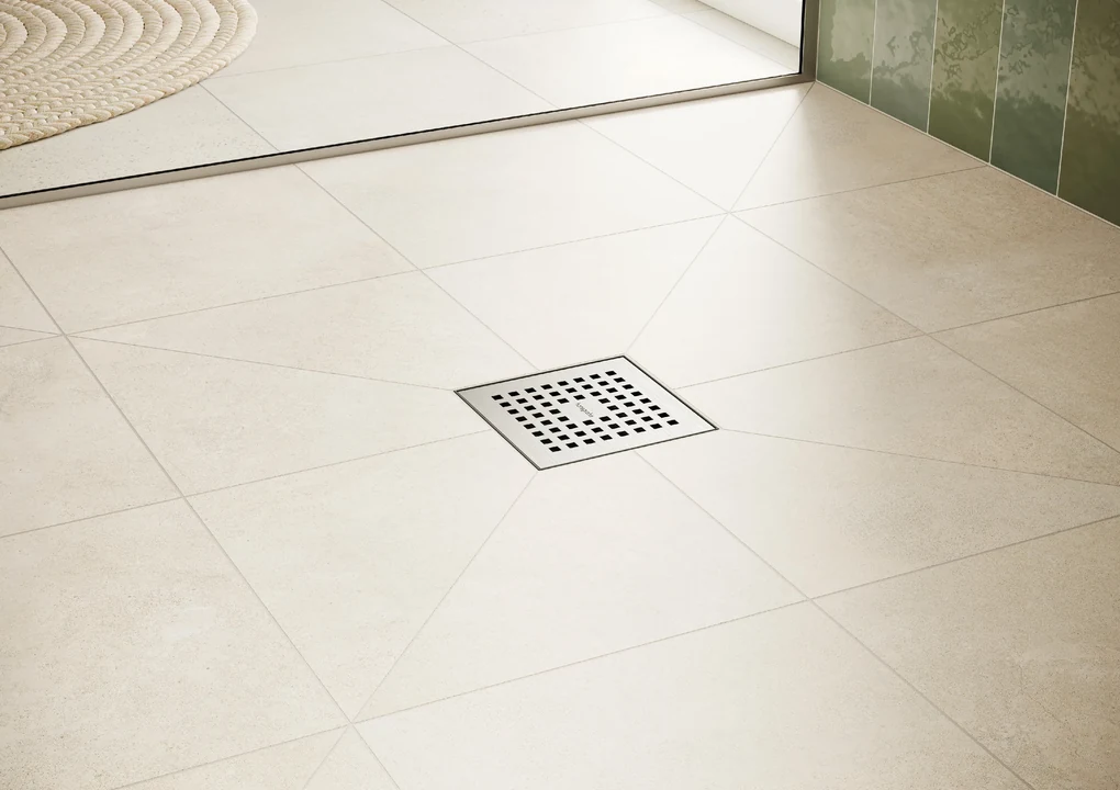 Hansgrohe RainDrain Point, úplná sada podlahového vpustu 100x100, kartáčovaná nerezová oceľ, HAN-56246800