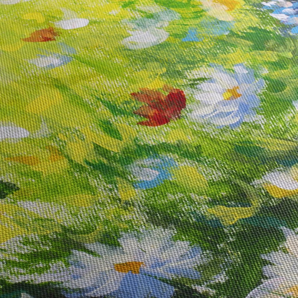 Obraz rozkvitnutej lúky, olejomaľba (90x60 cm)