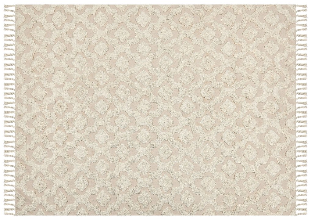 Bavlnený koberec 160 x 230 cm béžový AKSARAY Beliani