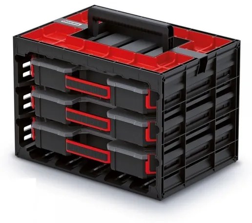 Skrinka s 3 krabičkovými organizérmi 41,5 × 29 × 29 cm