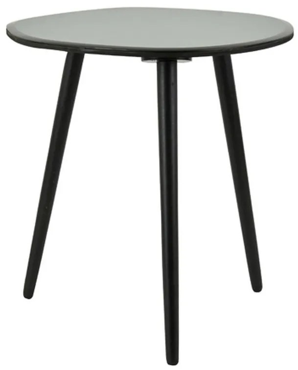 Čierny drevený odkladací stolík so zelenou sklenenou doskou Divo- 54*45*48 cm