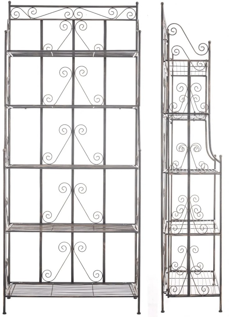 Kovová polica regál Caria - Bronzová