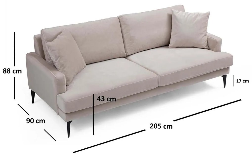 Trojmiestna pohovka Papira 205 × 90 × 88 cm