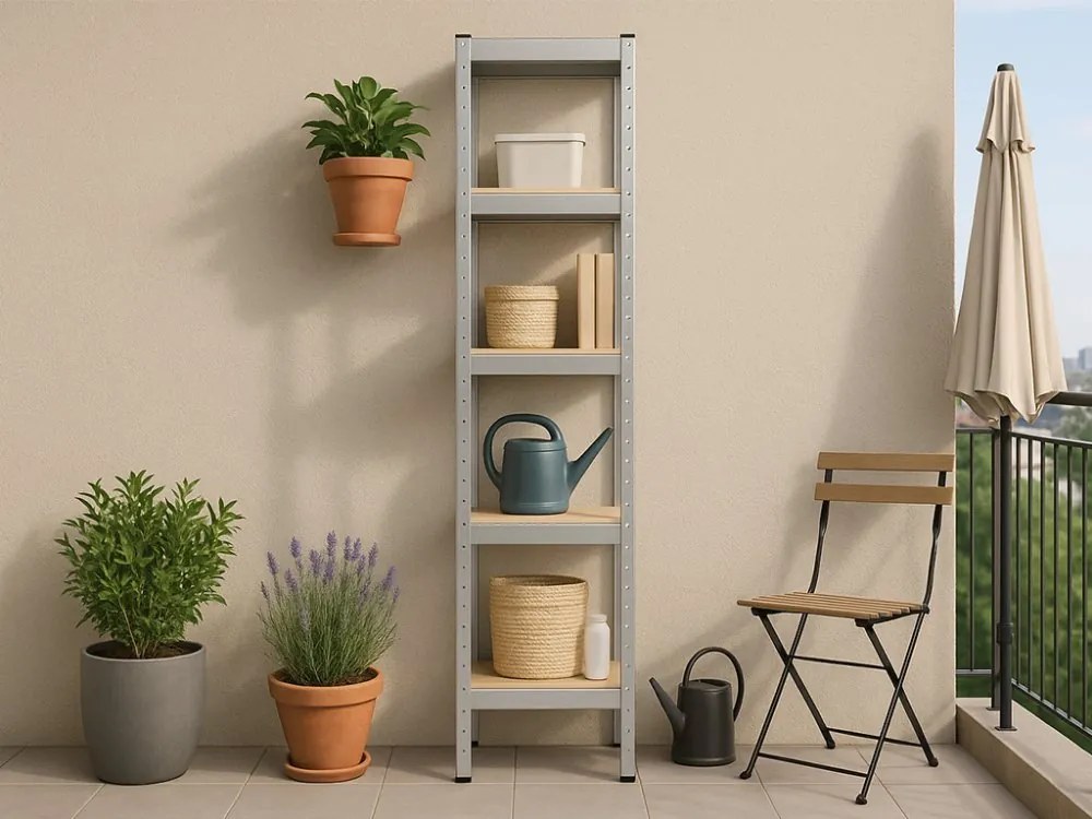 Akcia 20x Regál 180x40x40 cm pozinkovaný 5-policový, nosnosť 875 kg