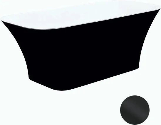 Besco Voľne stojaca vaňa z liateho mramoru Assos S-Line BW 160x70 BESCO-Typ výpuste: Click-Clack s vrchným čistením, grafit, BESCO-Rozmery: 160x70, B…