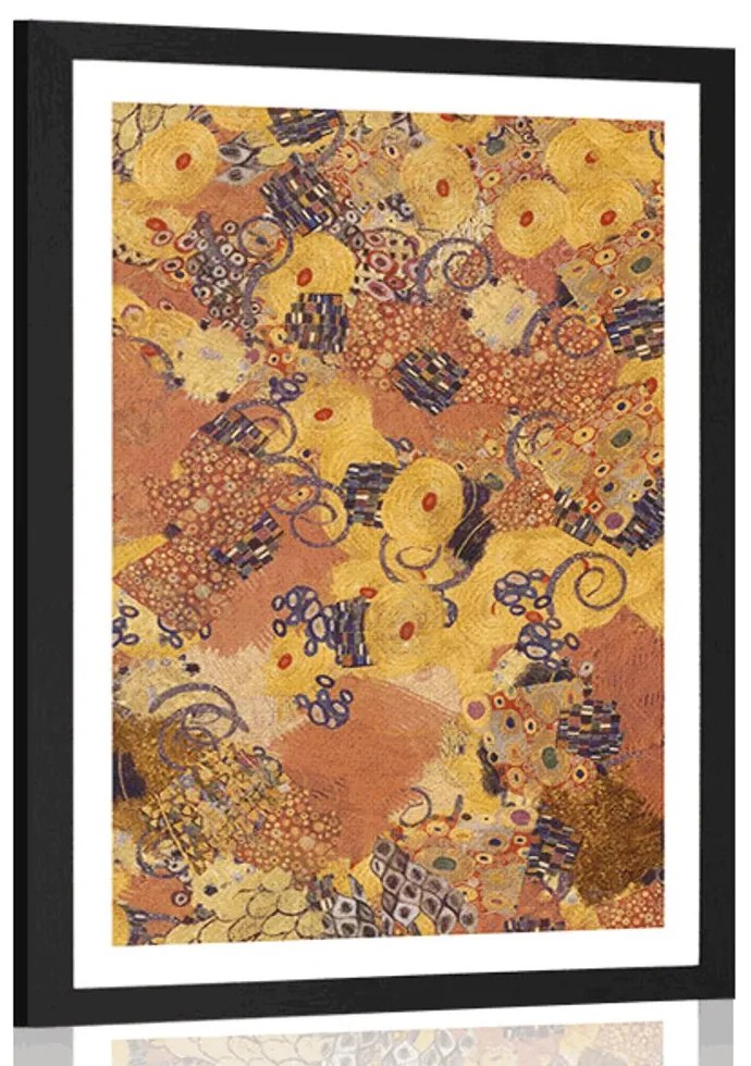 Plagát s paspartou abstrakcia inšpirovaná G. Klimtom - 30x45 white