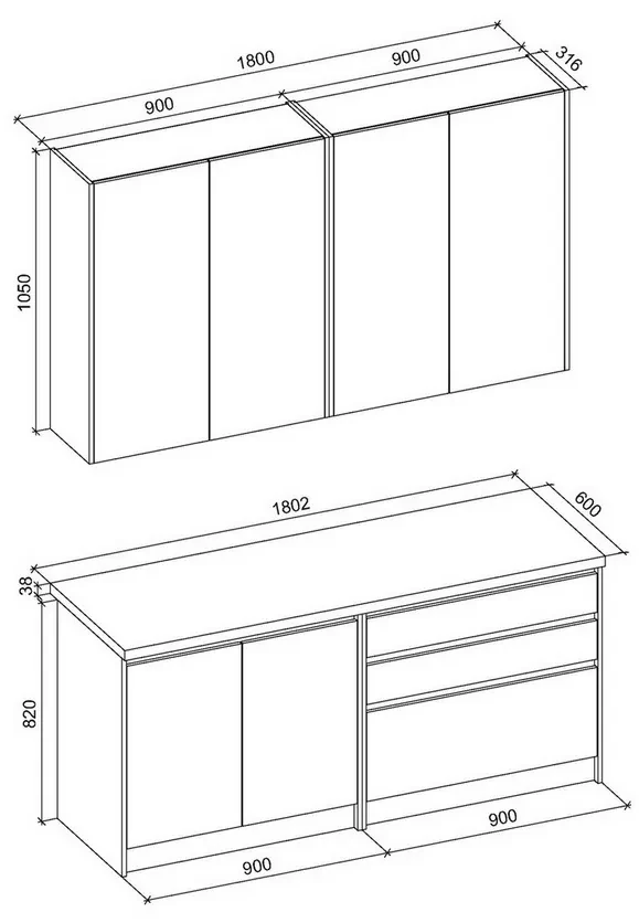 Kuchynská linka Idea, dub kraft / antracit