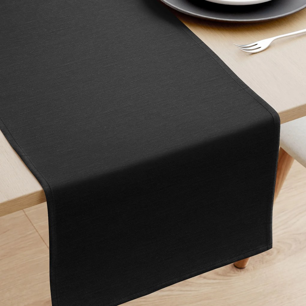 Goldea behúň na stôl loneta - čierny 20x160 cm