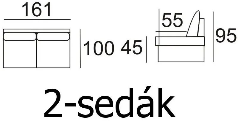 Kožená pohovka 2 DUBAJ LUX, čerešňa (a-4)
