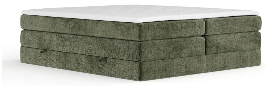 Tmavozelená boxspring posteľ s úložným priestorom/bez čela 180x200 cm Juniper – Maison de Rêve