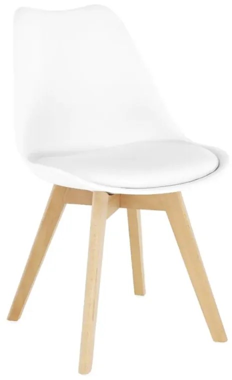 Plastová stolička biela/buk