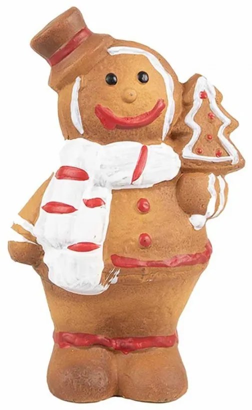 Hnedá vianočná dekorácia Perníček Gingerbread - 9*6*15 cm