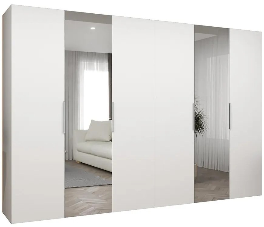 Skriňa Marbella II 300 biela/strieborný