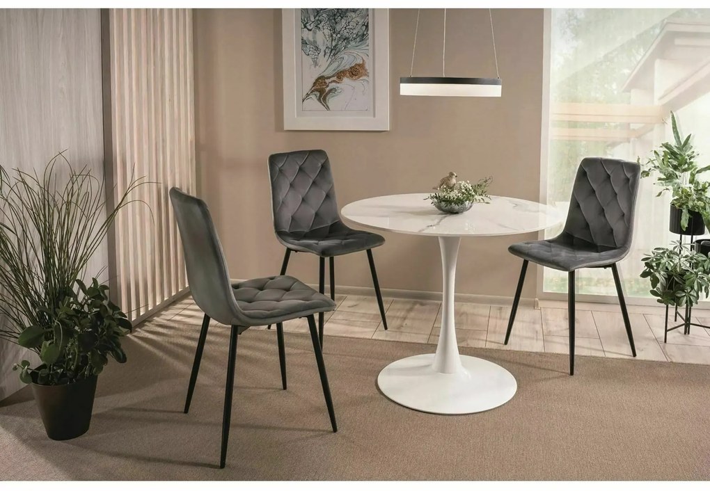 Sametová jídelní židle Jerry černá