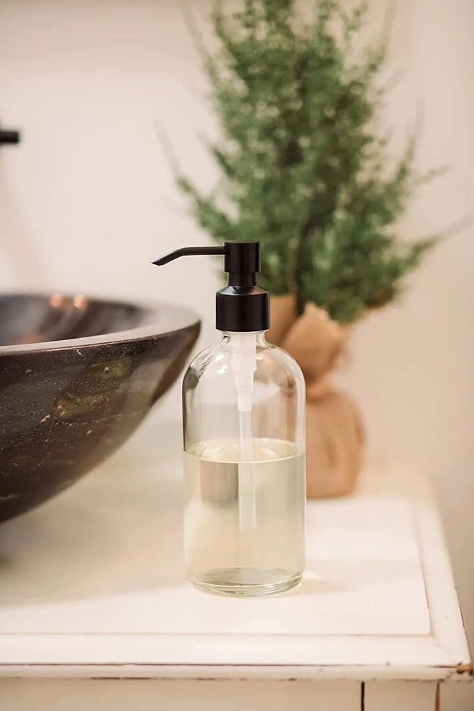 Orion Dávkovač na mydlo/šampón/kondicionér dávkovač - 0,45l DISTRI - číre sklo