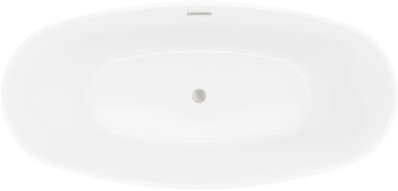 Mexen Lira, voľne stojaca vaňa, vzor, 170 × 80 cm, biela lesklá, oceľový prepad, 52831708000-97