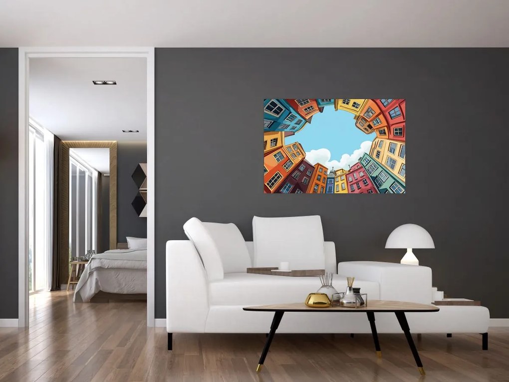 Obraz - Medzi domami (90x60 cm)