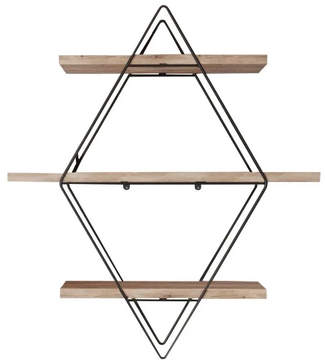 Nástenná polica Prizma smrek/čierna