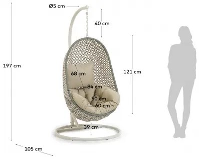 CIRA MULTI hojdacie kreslo so stojanom Sivá - svetlá