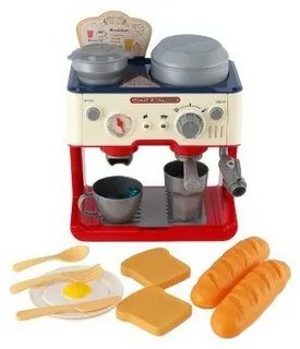 Teddies Kávovar presovač plast 26x25cm na batérie so zvukom vypúšťajúci paru v krabici 28x27x15cm