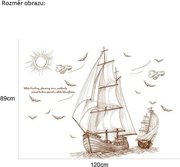 Veselá Stena Samolepka Pirátske plachetnice