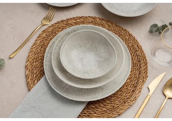 Jedálna sada 24 ks sivá/porcelán