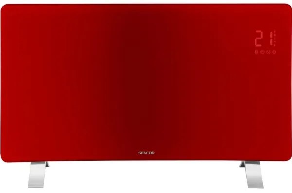 Sencor - Inteligentný elektrický priamy ohrievač/konvektor 1200/2400 W, 230 V, IP24, Wi‑Fi, červený