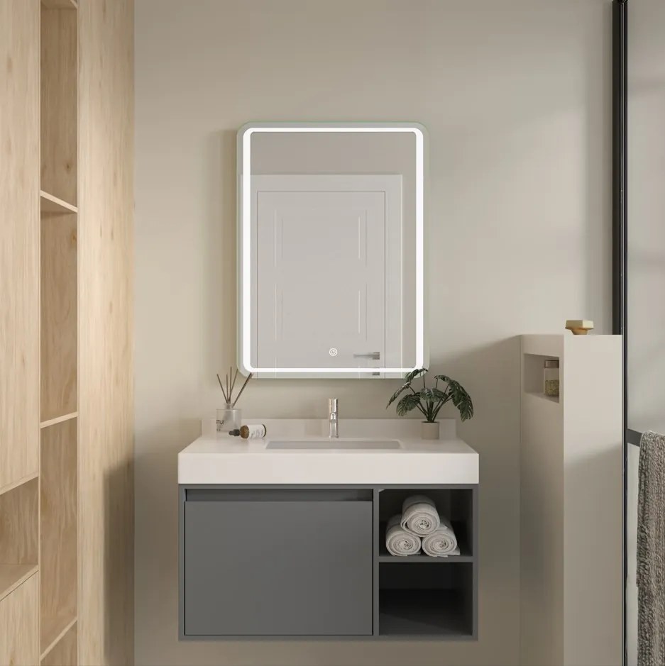 Erga Mia, LED zrkadlo 60x80cm, 2185 lm, 6500K, predné/zadné osvetlenie, ERG-V01-117-6080-00