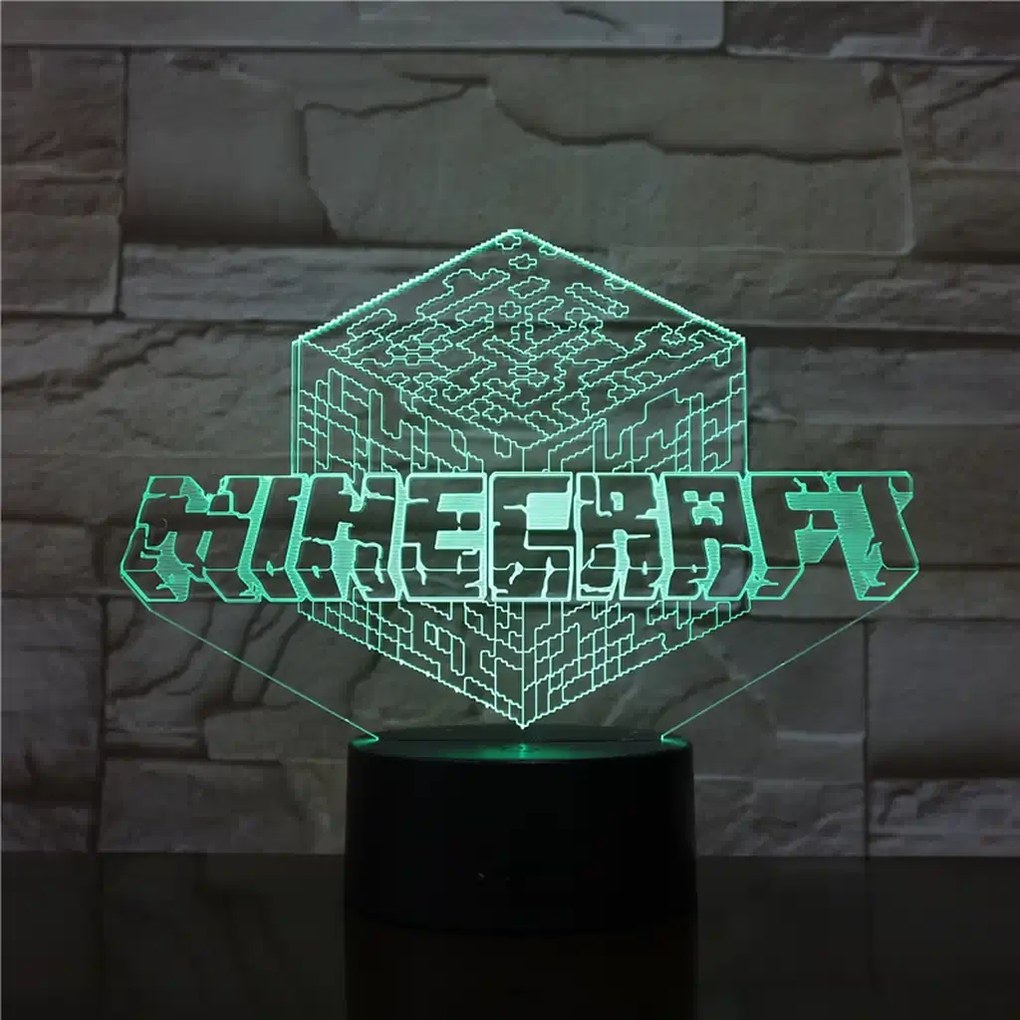 3Dmix 3DL-WD027 – 3D LED nočná lampa - Minecraft (Wood)