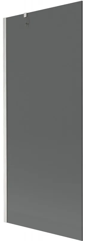 Mexen Next, 1-krídlová vaňová zástena 80 x 150 cm, 6mm šedé sklo, oceľová, 895-080-000-00-40-97