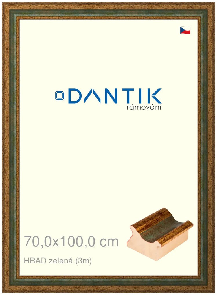 DANTIK rám na obraz 70x100 | HRAD zelená (Plexi Čiré)