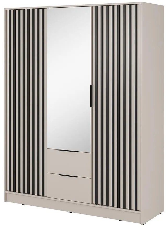 Skriňa Nelly 3d zrkadlo Kašmír/čierny pop