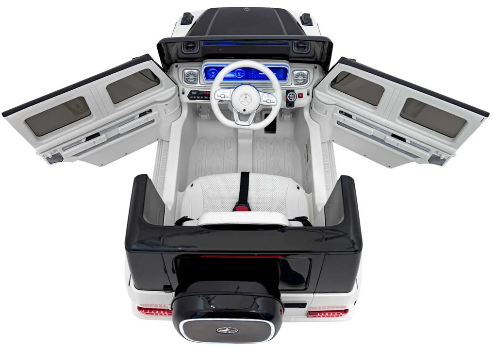 Detské autíčko s elektrickým pohonom 4x4 Mercedes Benz EQG - biele