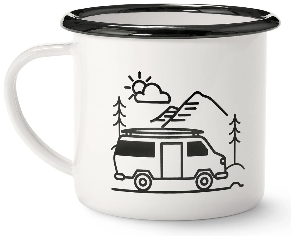 Smaltovaný hrnček na kávu, 380 ml