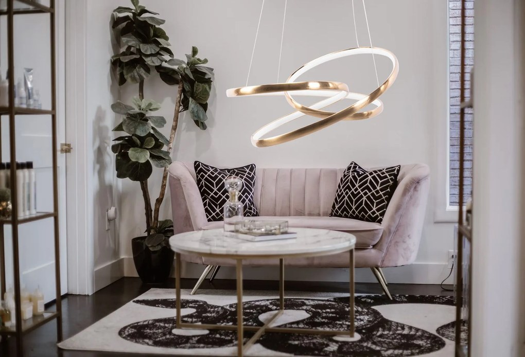 Toolight Toolight, LED závesné svietidlo 50cm, 32W, G005-CP, zlatá lesklá, OSW-09746